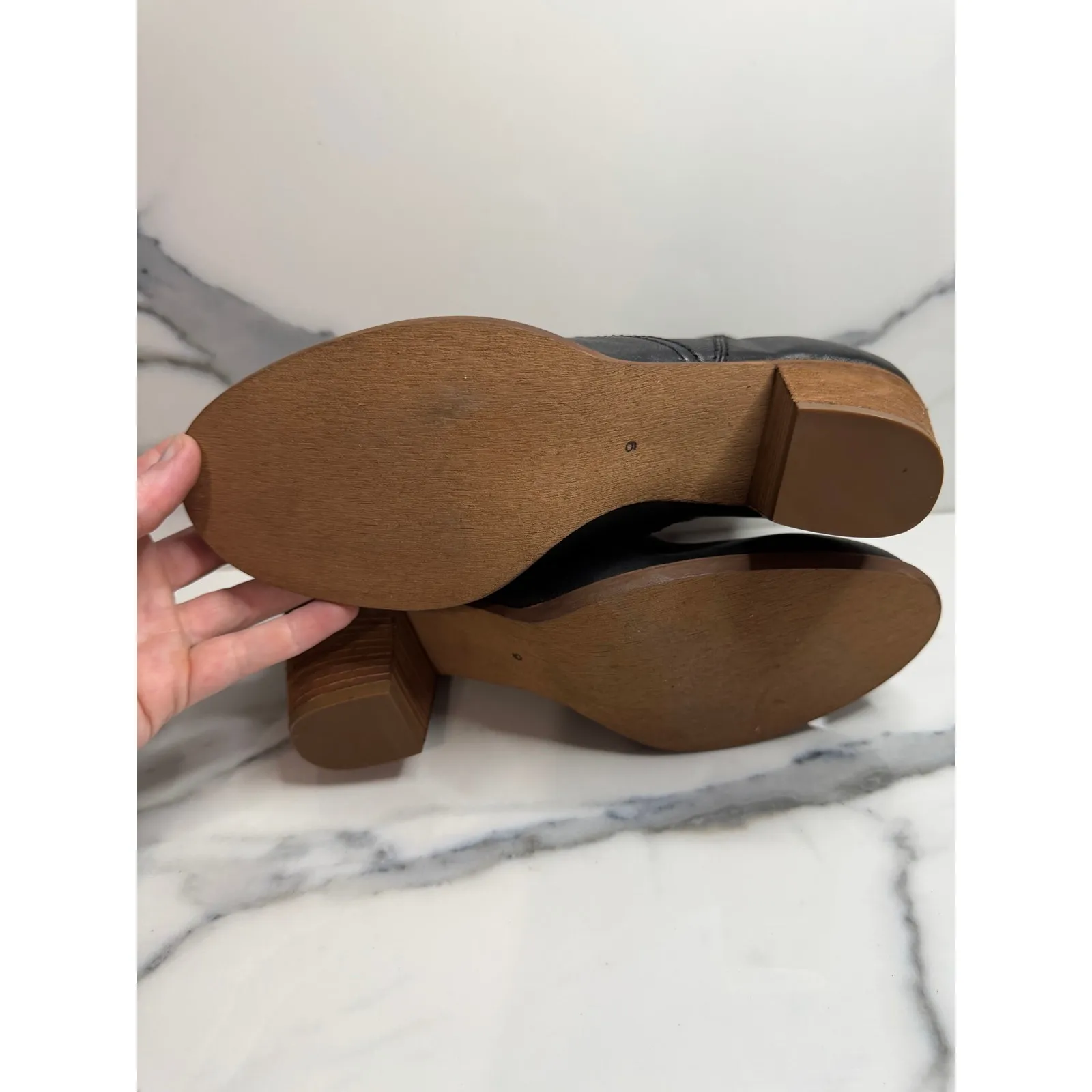 Madewell 1937 Women's Black Leather Winston Boots Sz 9 Classic Staple Western - Image 7