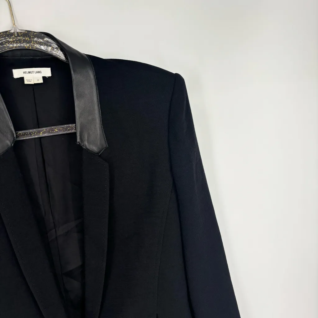 Helmut Lang Black Blazer Dinner Size 2 Single Breasted - Image 3