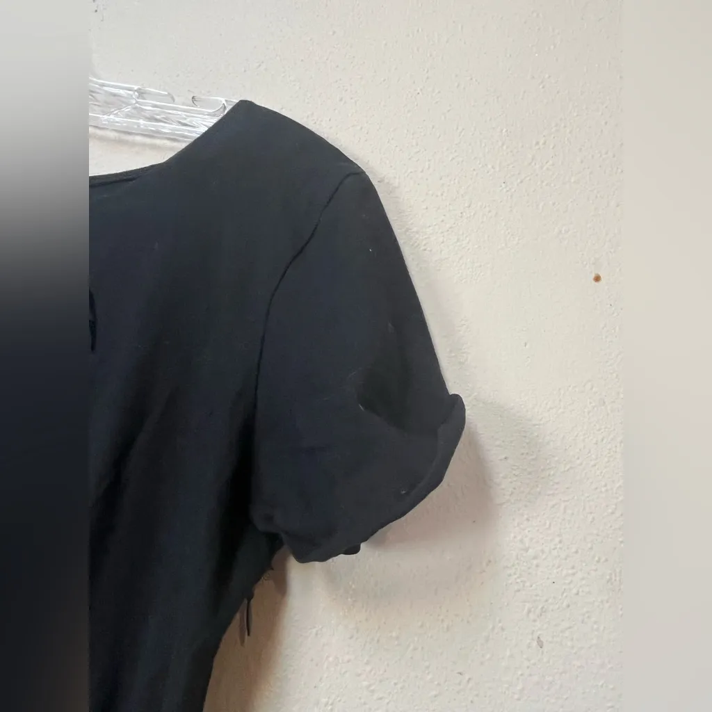 Black Gothic Skull Pleated Maxi Dress Alt Dark Academia | Motel Rocks - Image 9