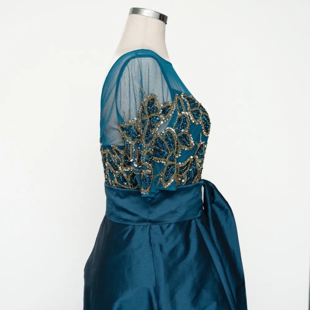 Adrianna Papell High Low Beaded Taffeta Ball Gown - Image 10