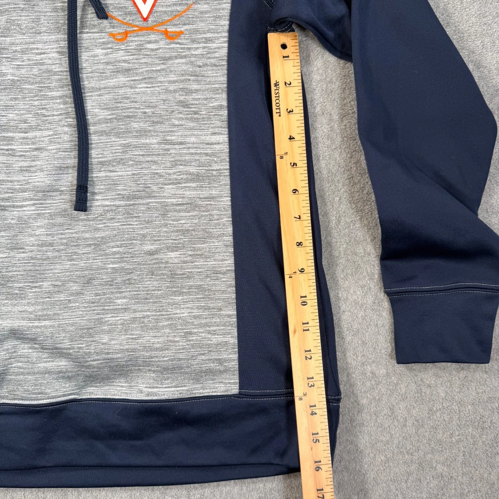 Virginia Cavaliers Mock Neck Drawstring Pullover Womens Small Vansport Blue Gray - Image 5