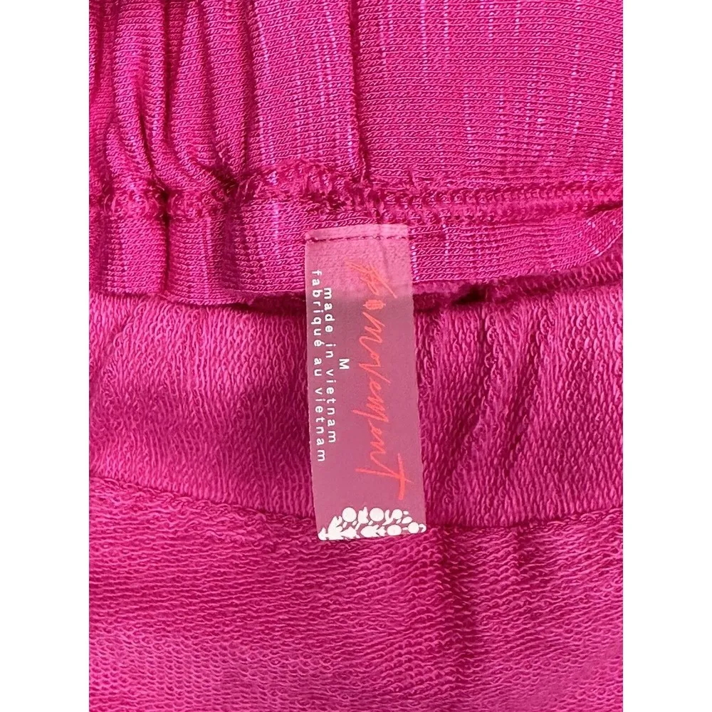 Free People Size M Pink Lounge Pants Raw Edge Cinch Waist - New - Image 5