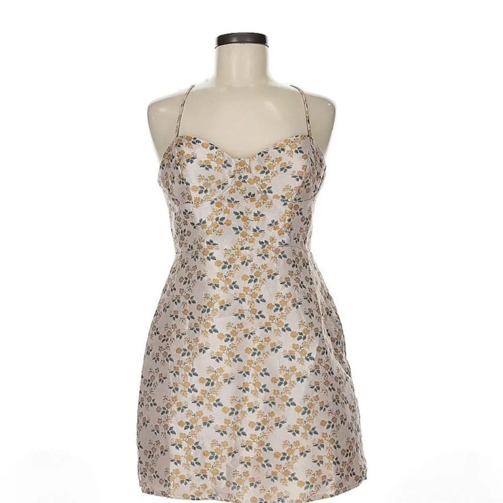 Anthropologie | Storia | Satin Sheen and Floral Print Mini Dress - Image 4