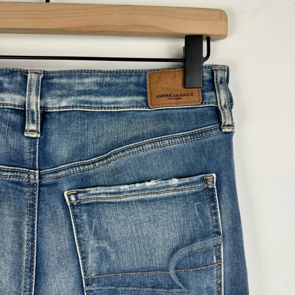 American Eagle Hi Rise Jeggings Sz 6 TALL Distressed Jeans - Image 9