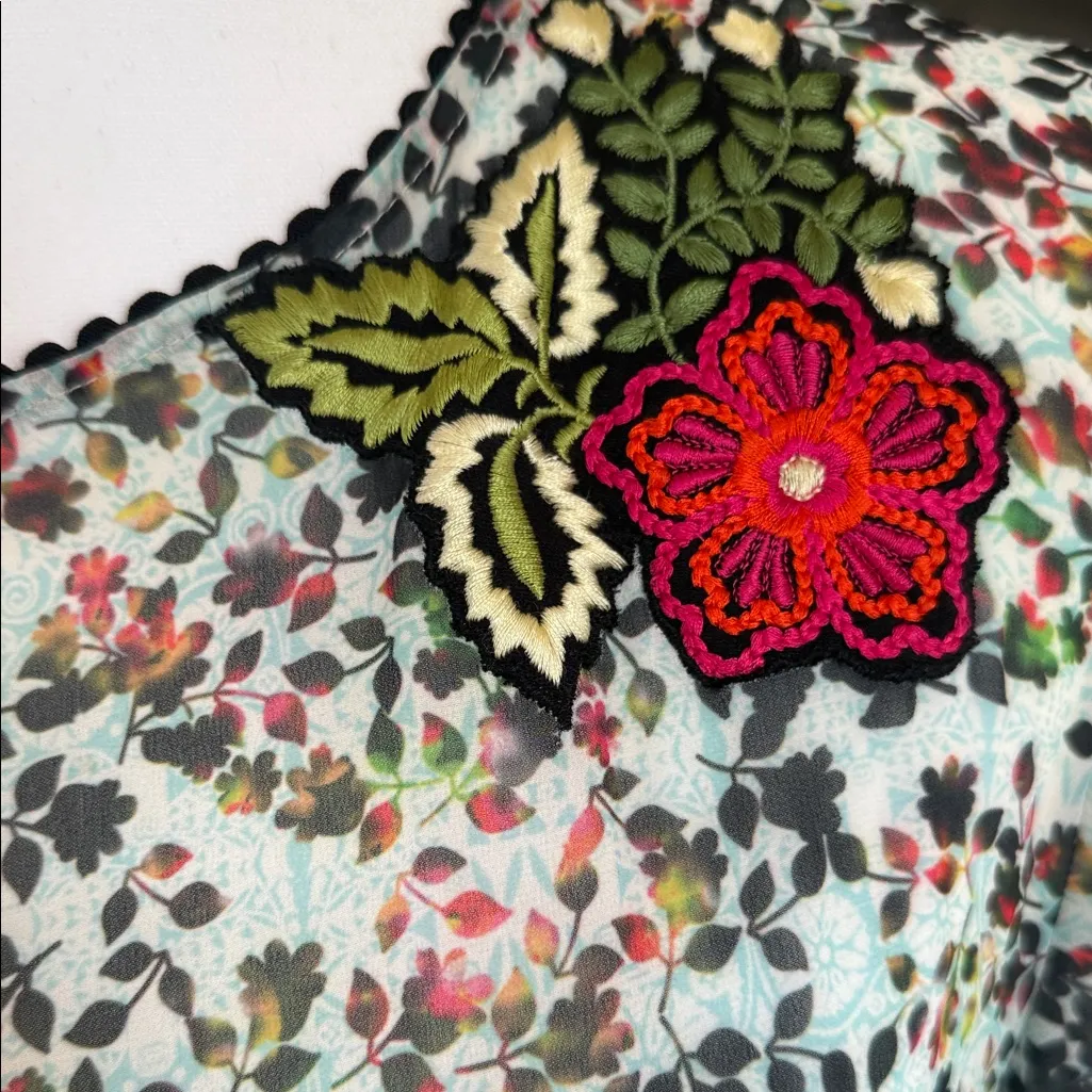 Anthropologie BHanuni by JYOTI libra embroidered Floral Dress - Image 7