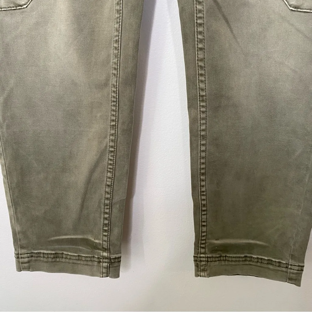 Free People Utility Crop Twill Cargo Pants iArmy Green Sz 12 - Image 6