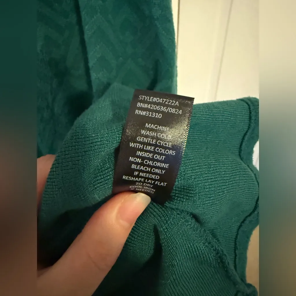 I.N. Studio Emerald Green Cowl Neck Oversized Sweater Flowy Top Size Large - Image 7