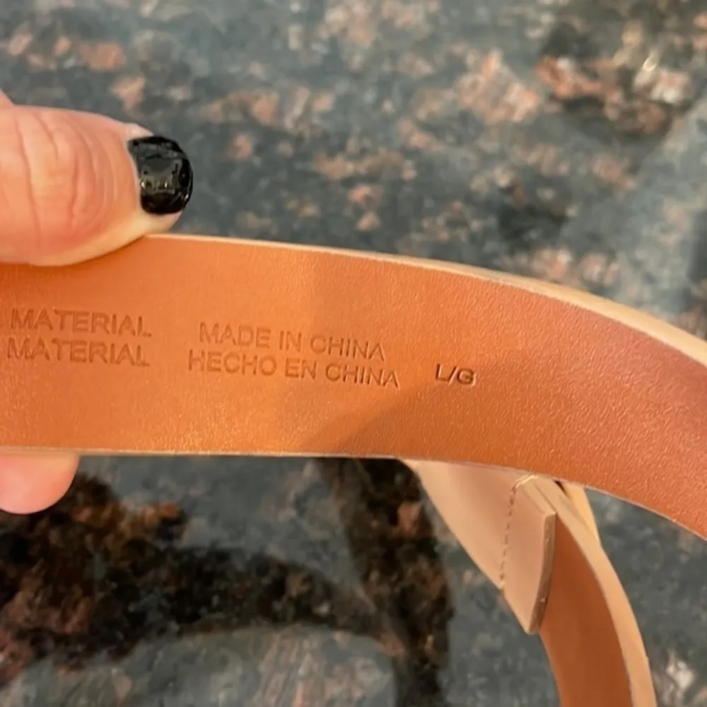 Vegan leather braided belt Tan Size L - Image 4