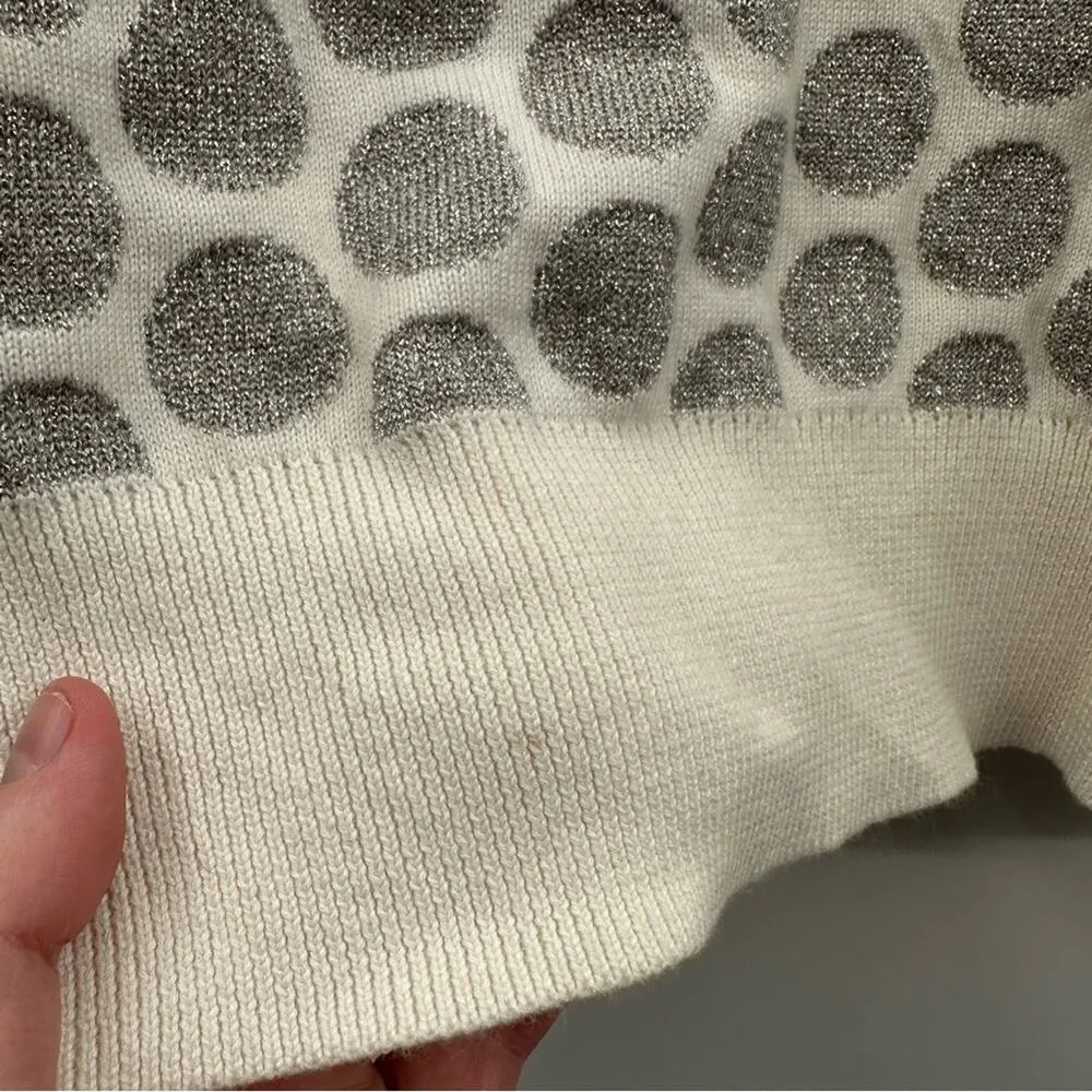 Halogen‎ x Atlantic Specific White & Silver Glitter Long Sleeve Sweater Size M - Image 8