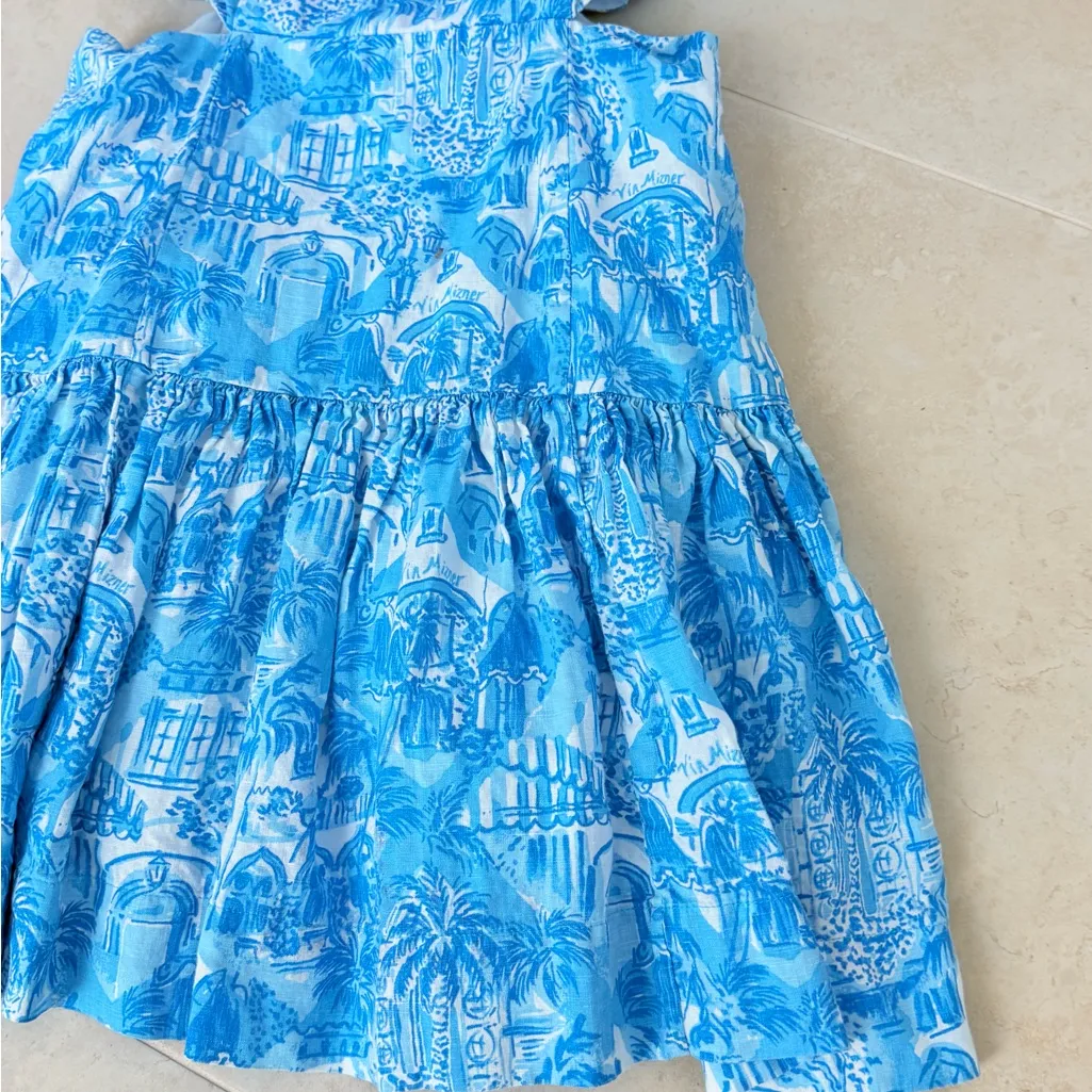 $248 Lilly Pulitzer Kylanne Amalfi Blue Sunny State Of Mind Mini Dress Sz 4 - Image 8
