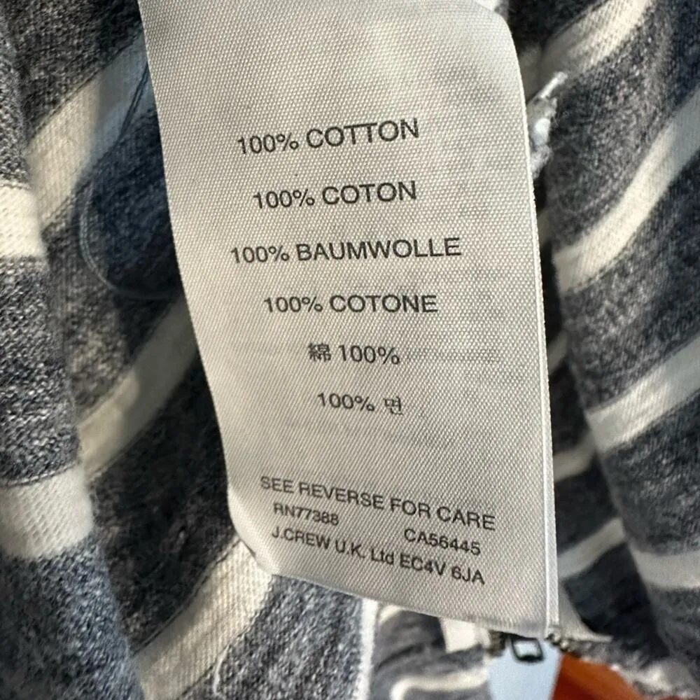 J. Crew Blue Chambray Breton Stripe Top Side Zipper Pullover Coastal Nautical - Image 7