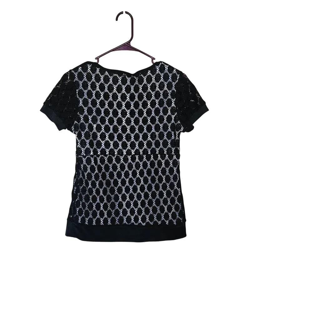 Requirements Size Small Black White Blouse Professional Career Nylon Polyester - Image 4