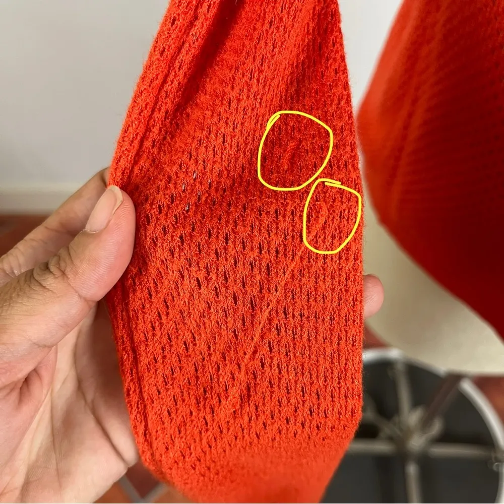 Rag & Bone Orange Eyelet Long Sleeve Top - Image 8