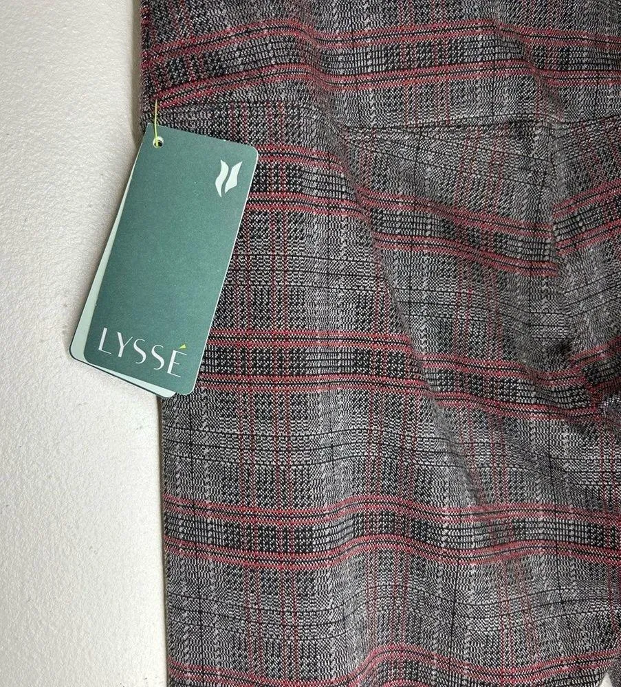 Lysse 10-1519 Signature Seam Legging Gray/Red Plaid Size L NWT - Image 6