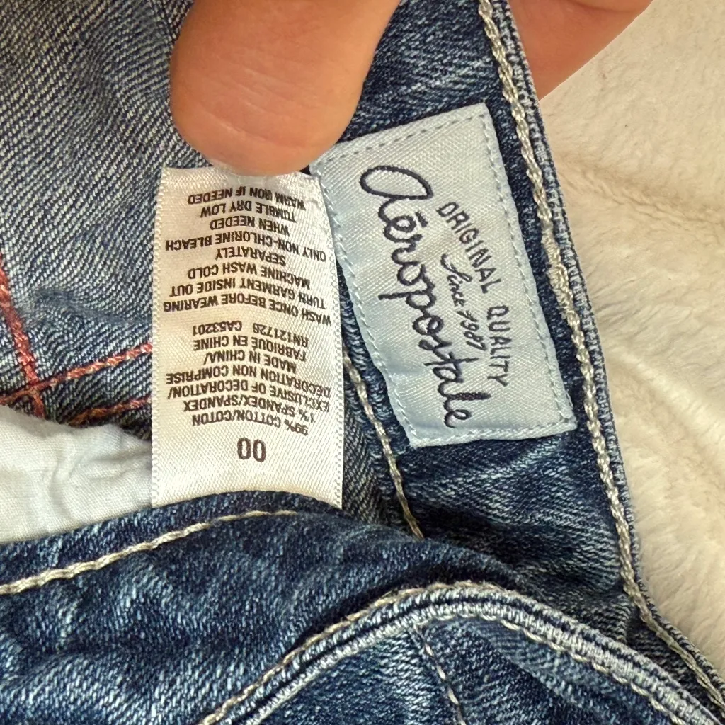 Y2K Aeropostale Vintage Low-Rise Denim Shorts Size 00 - Image 10