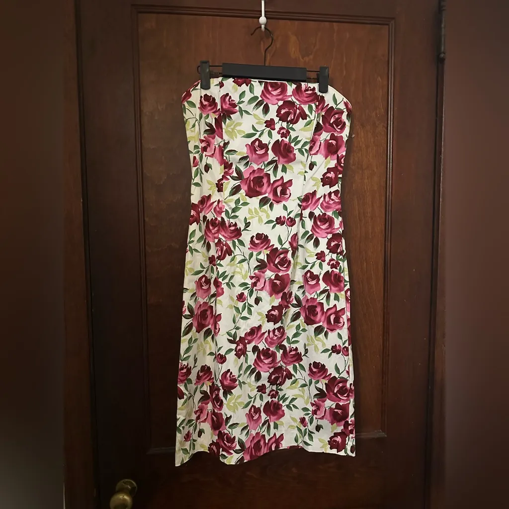 jessica mcclintock gunne sax strapless floral dress - Image 2