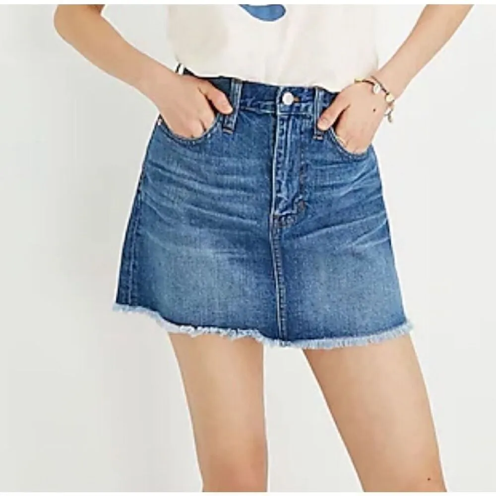Madewell Rigid Denim A-Line Mini Skirt in Leandra Wash Womens Size 26 - Image 2
