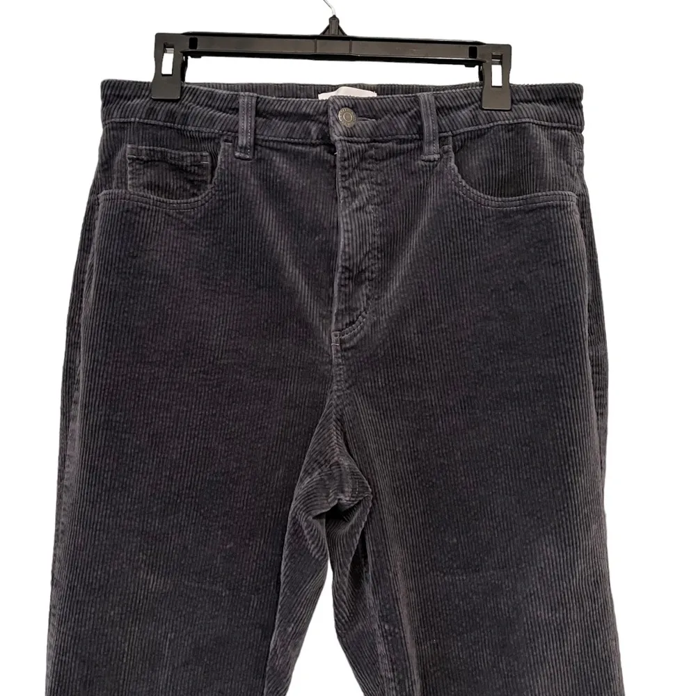 Loft Slate Gray Corduroy Jeans Cropped Raw Hem, Sz 31/12 - Image 3
