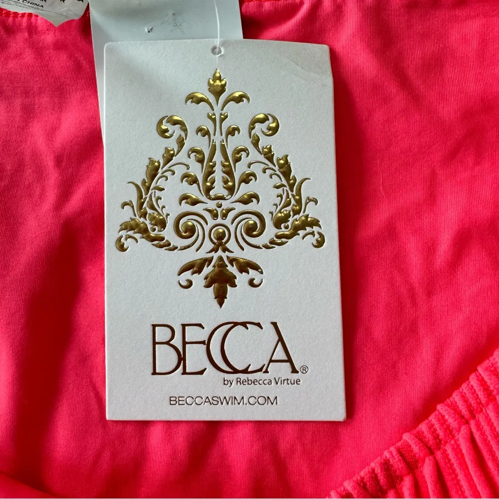 Becca Textured Ribbed Bikini‎ Bottoms NWT size Large Hot Pink Swimsuit - Image 3