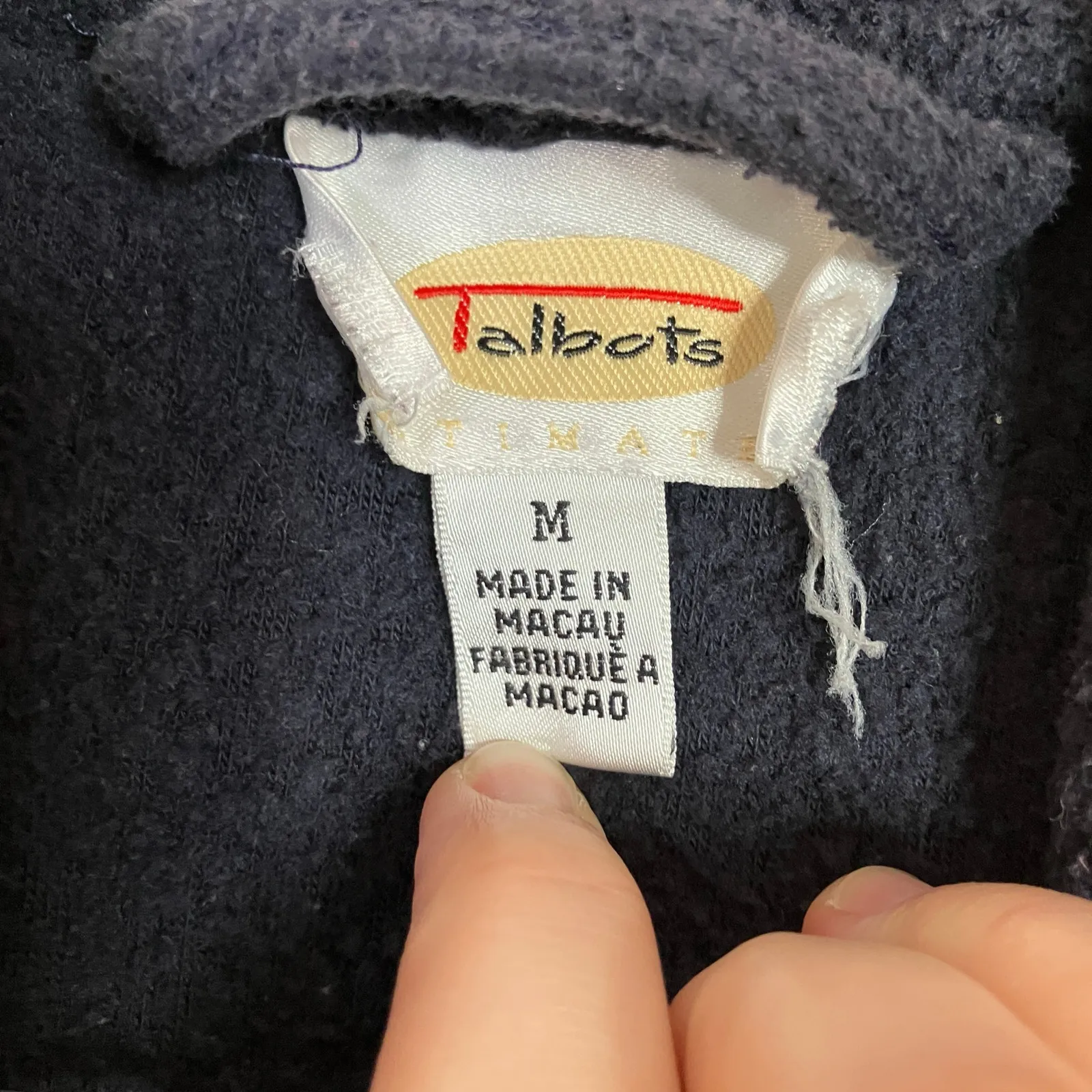 Talbots | Vintage Navy Red Long Bathrobe Long Womens Medium - Image 3