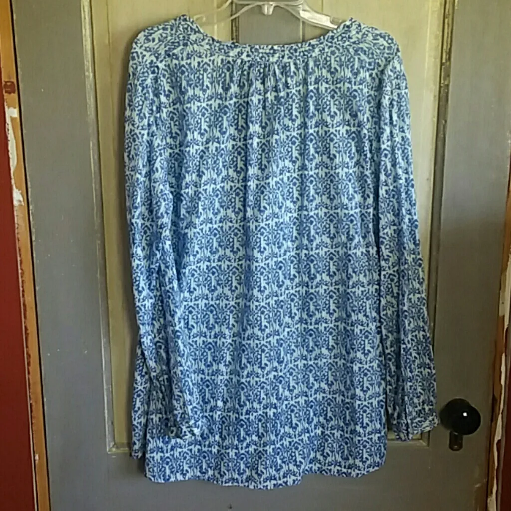 Jag 100% Cotton Blue Flowy Top Size M - Image 6