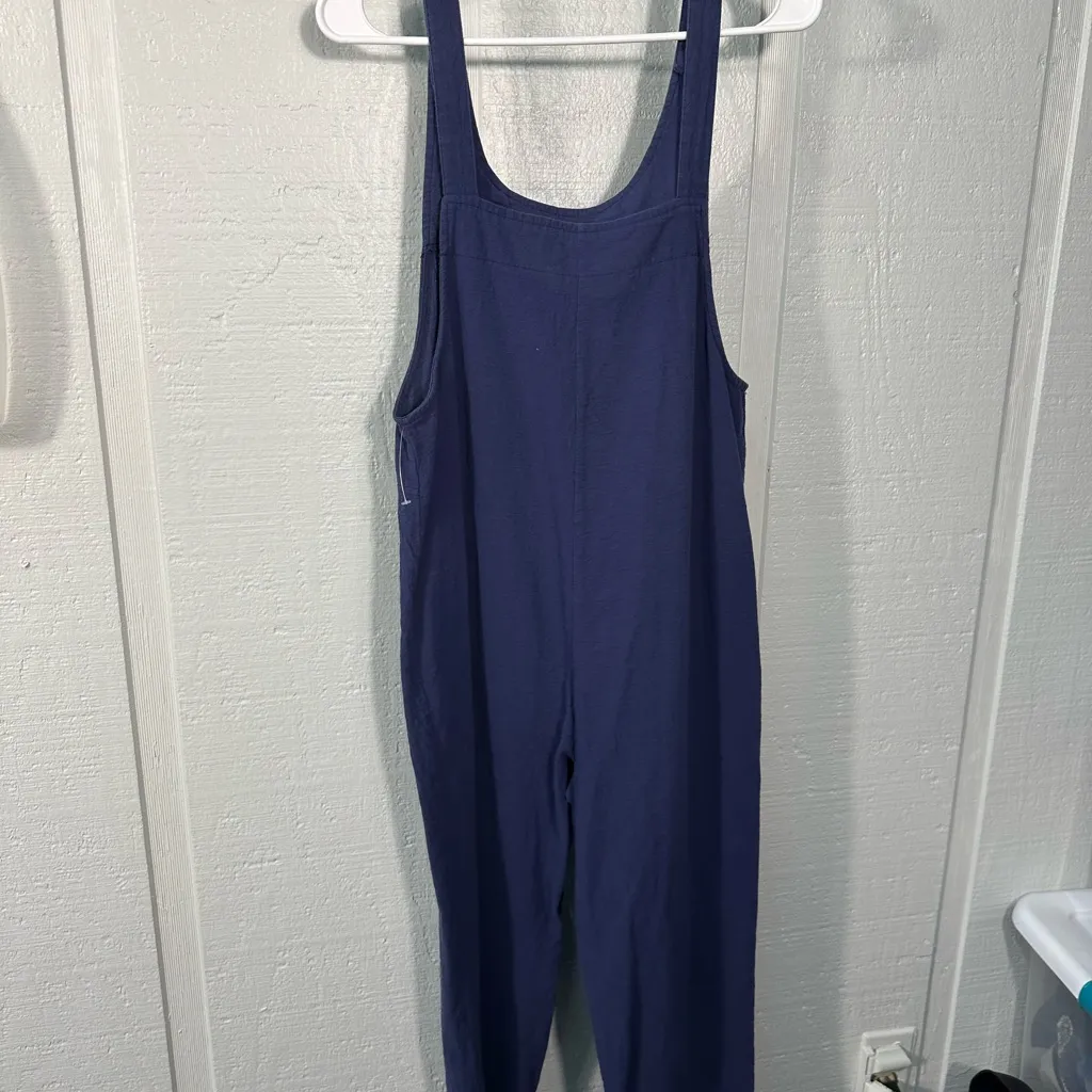 Achioowa Blue Bib Floral Summer Harem Rompers Overalls Size Small EUC Size M - Image 7