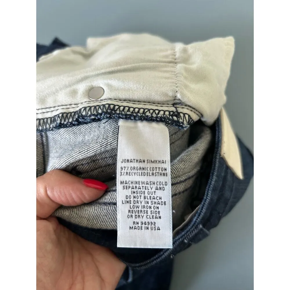 Jonathan Simkhai Standard womens jeans size 24 dark wash skinny raw hem Blue - Image 10