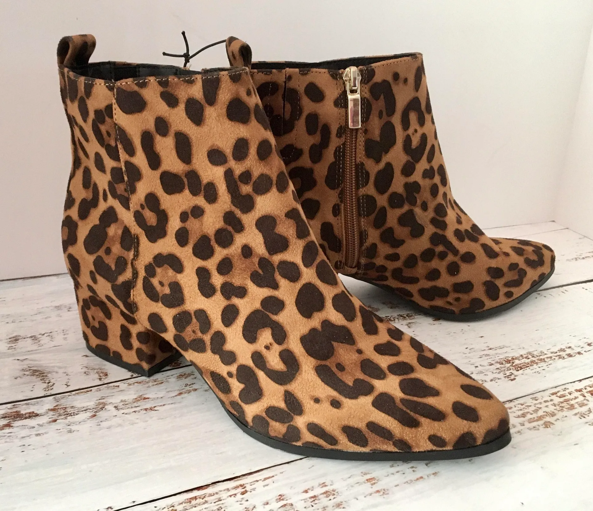 Leopard Print Ankle Boots, Size 7 1/2 Multi - Image 2