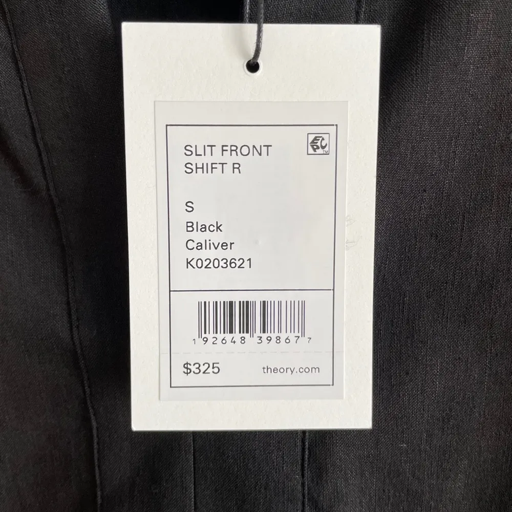 Theory Split Neck Linen-Blend Shift Dress - Image 5