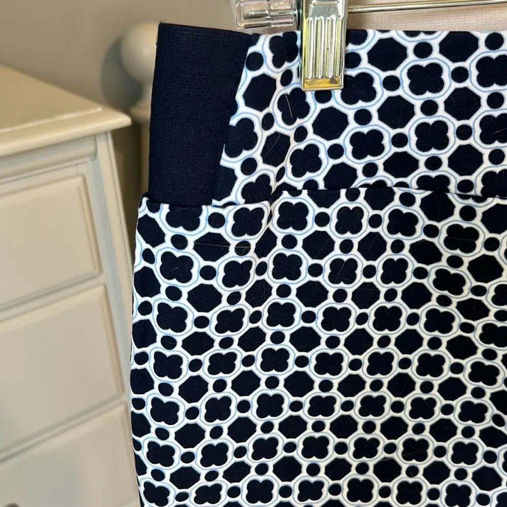 Investments Petites Comfy Pull On Pants Navy Print Cotton Stretchy Womens 10 P - Image 7