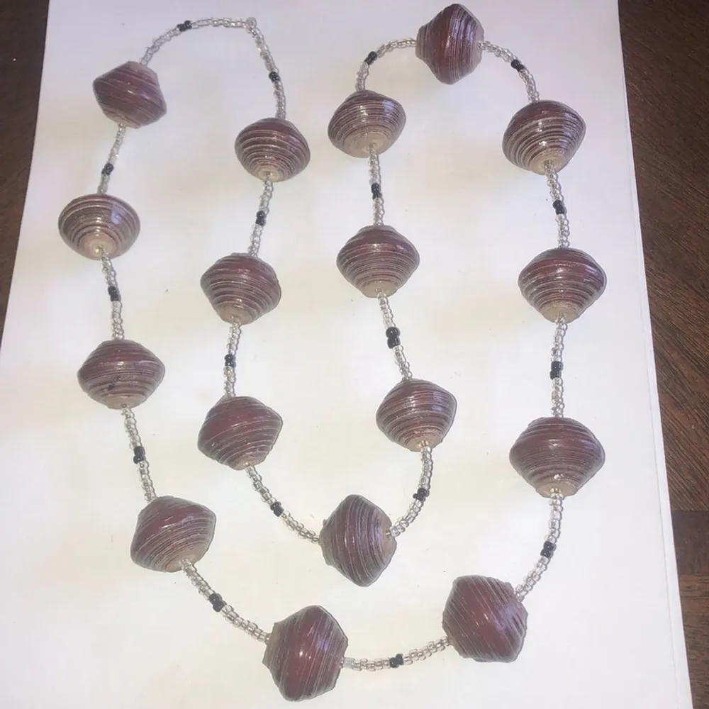 Vintage Boho Seed Bead Chunky Shell Beaded Retro Necklace - Image 6
