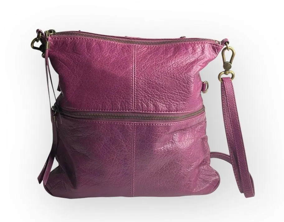 new The Sak 𖤐 Sanibel Convertible Fold Over Crossbody Bag 𖤐 Magenta Leather 𖤐 - Image 11