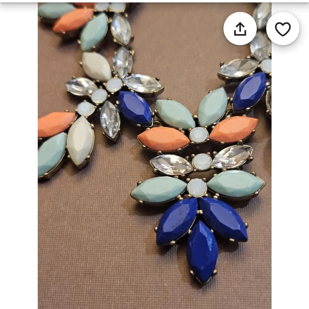 J. Crew Multicolor Floral Statement Necklace 18 Inches - Image 5