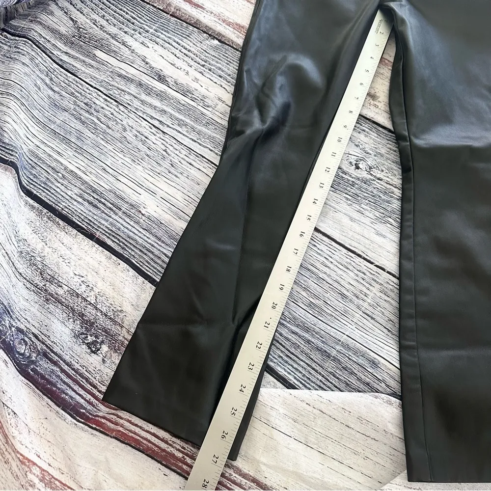 Zara Vegan Leather Mini Flared Pants in Black​​ - Image 8