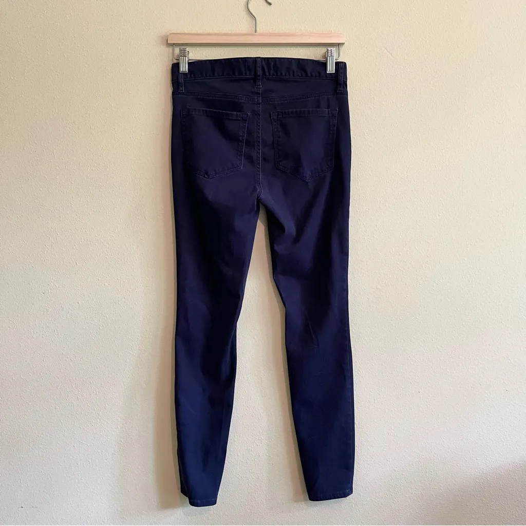 LOFT Five Pocket Legging Pants in Sateen, Navy Blue - Image 3