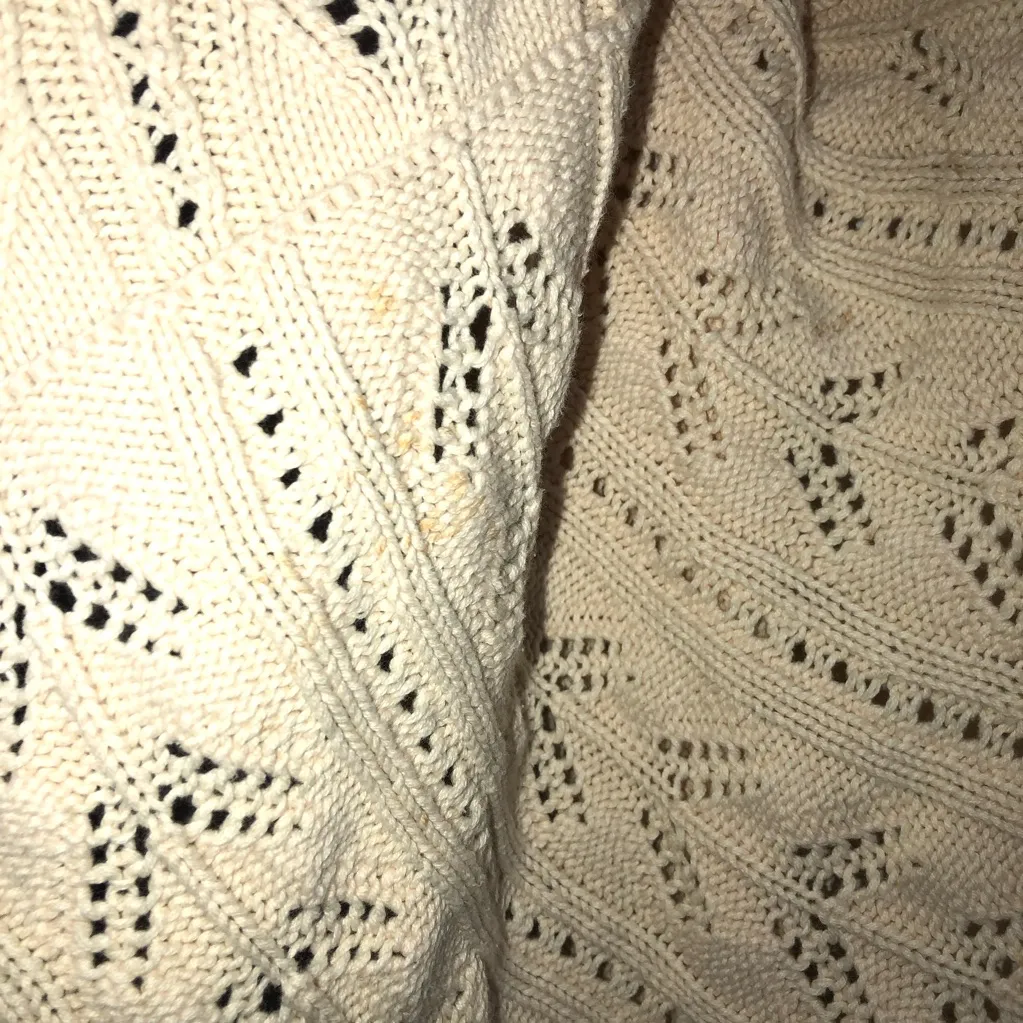 CAbi Women's Oatmeal Circle Sweater waterfall cardigan size medium cream - Image 5