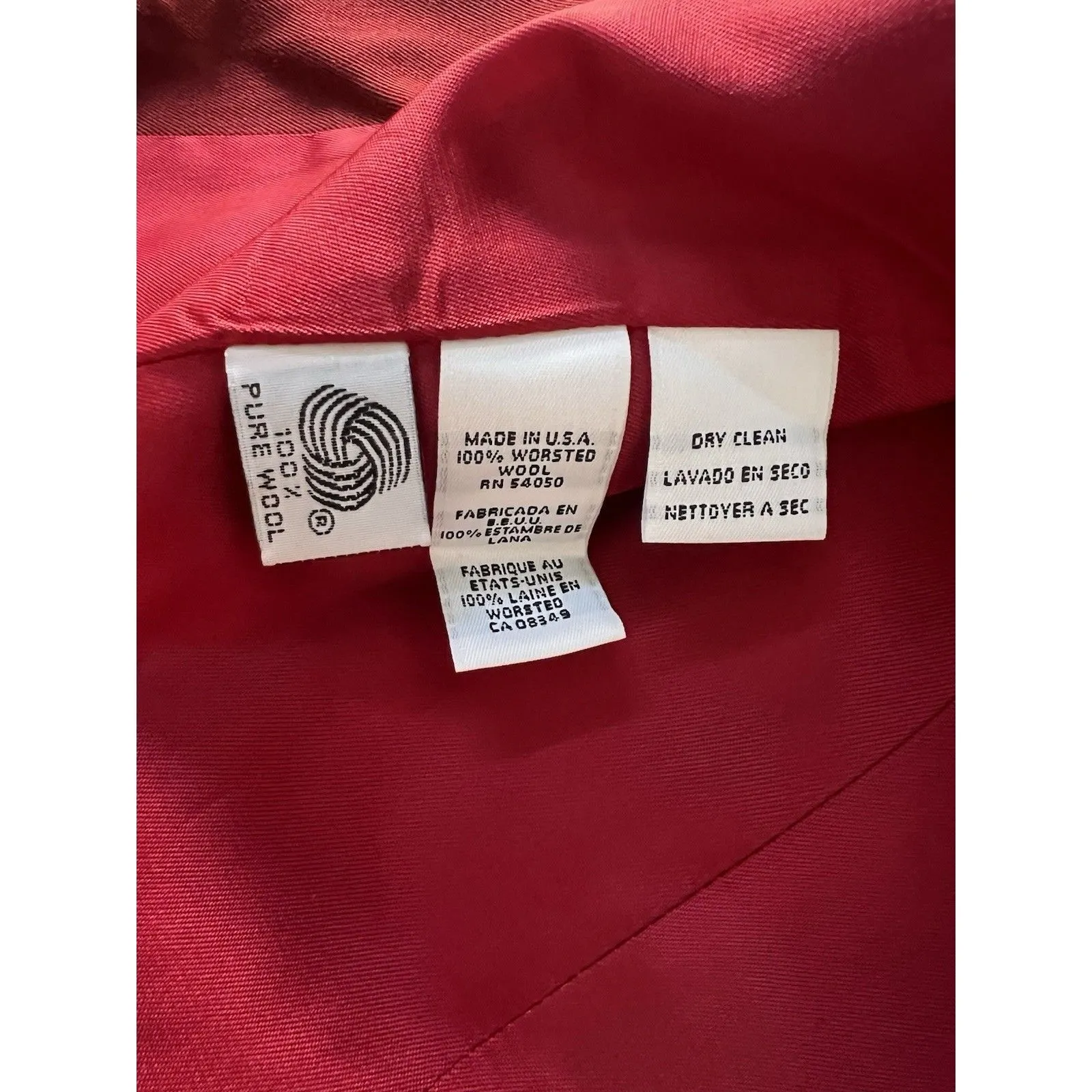 Vintage Jones New York Suit Jacket And Skirt Red Wool Size 6 Festive Business - Image 11