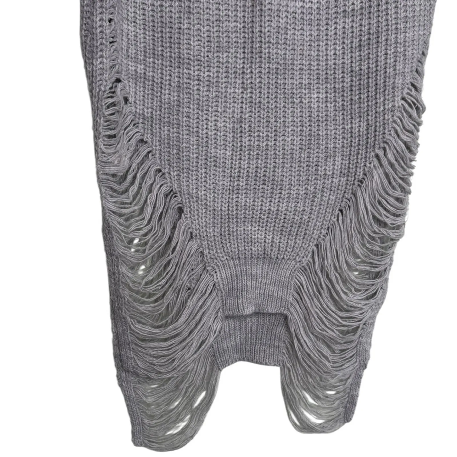 Women's Distressed Loose Relaxed Knit Chunky Oversized Frayed Sweater Tunic - Image 6