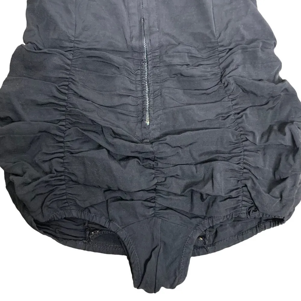 Vintage 50s Sea Nymph Glamour Suit S Black Swimsuit One Piece Metal Zip Rouching - Image 6