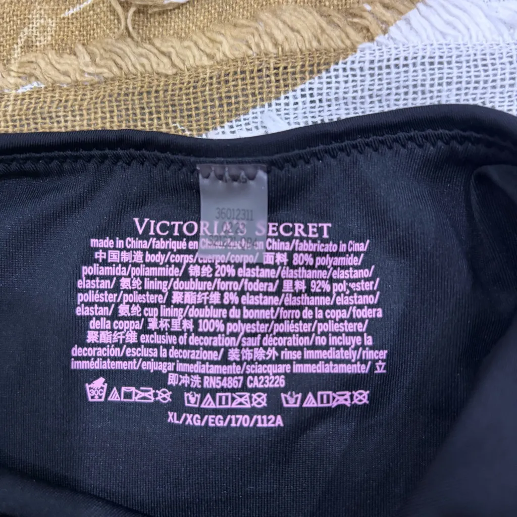 Victoria Secret One Piece Swim XL Black Cutout Back  Padded Underwire Vacay - Image 7