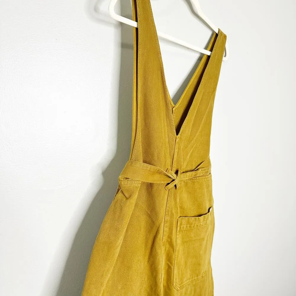 Alex Mill Womens Ollie Jumpsuit Sleeveless Cropped Denim Golden Khaki Medium NWT Brown - Image 4