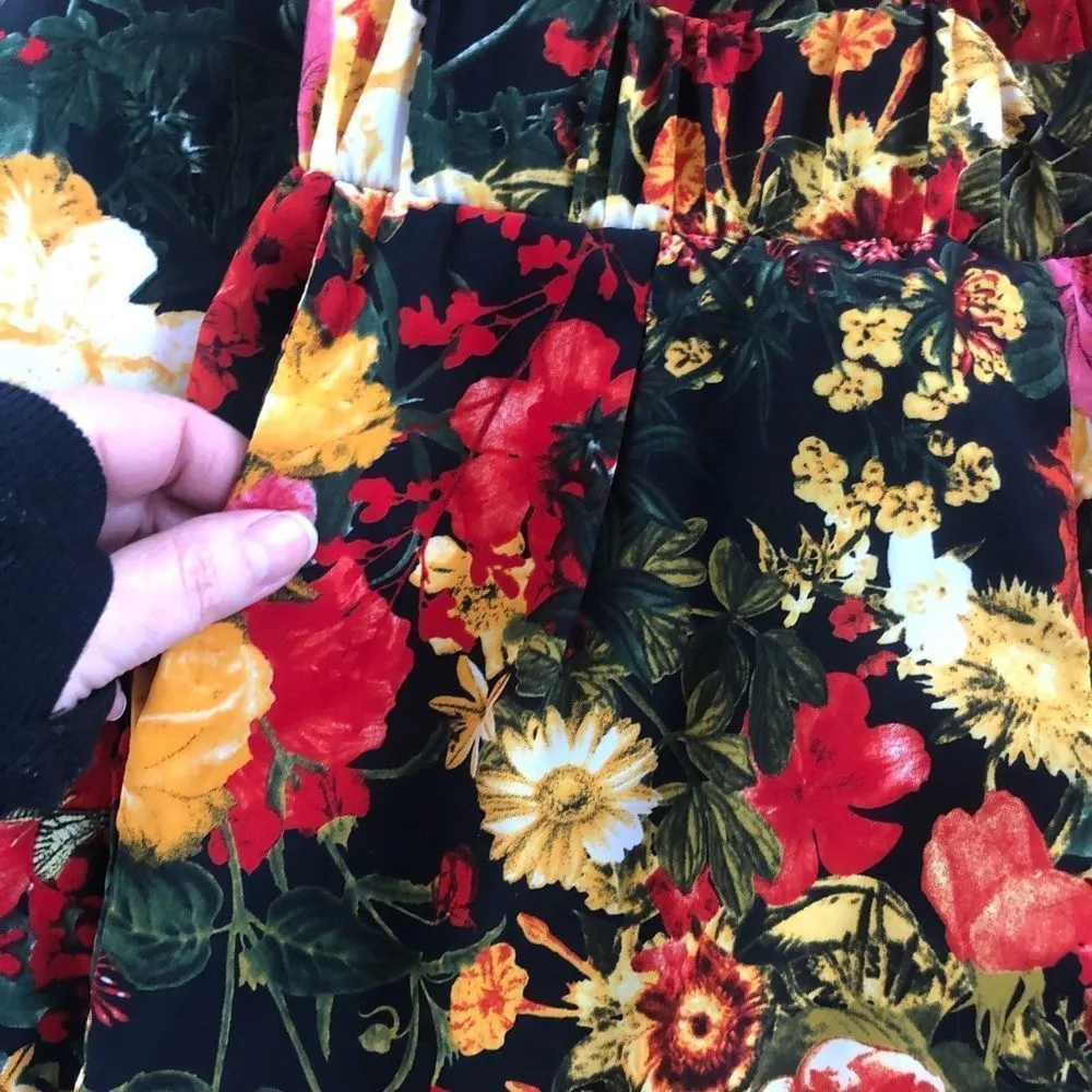 Floral Print Wide Leg Pull On Pants Palazzo - Image 4