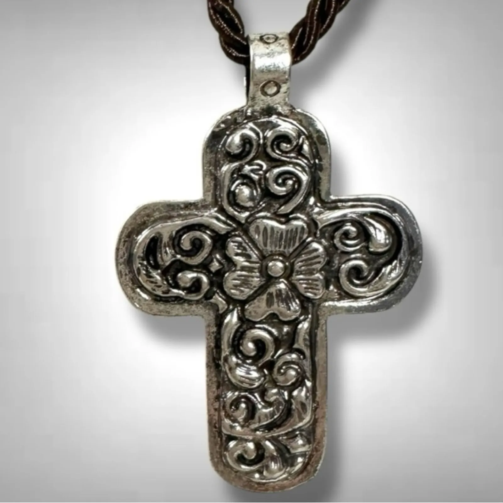 Free People Roadrunner Layered Necklace Amber Orange Brown Cross Western Boho - Image 8