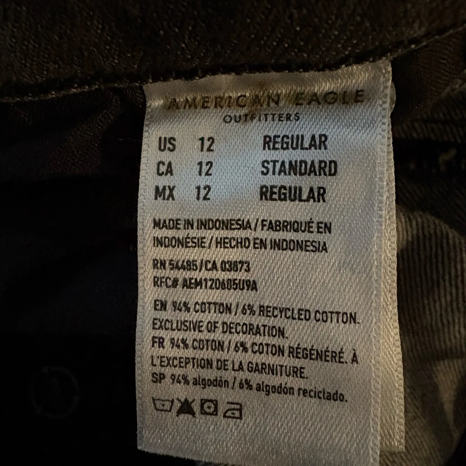 American Eagle AE ‘90s Bootcut Jean 12 Regular Women’s Black Wash 3879 - Image 6