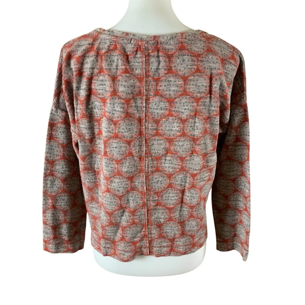 White Stuff Red Gray Geo Print Top UK10 EU38 US 6 Soft Knit Lightweight Retro - Image 2