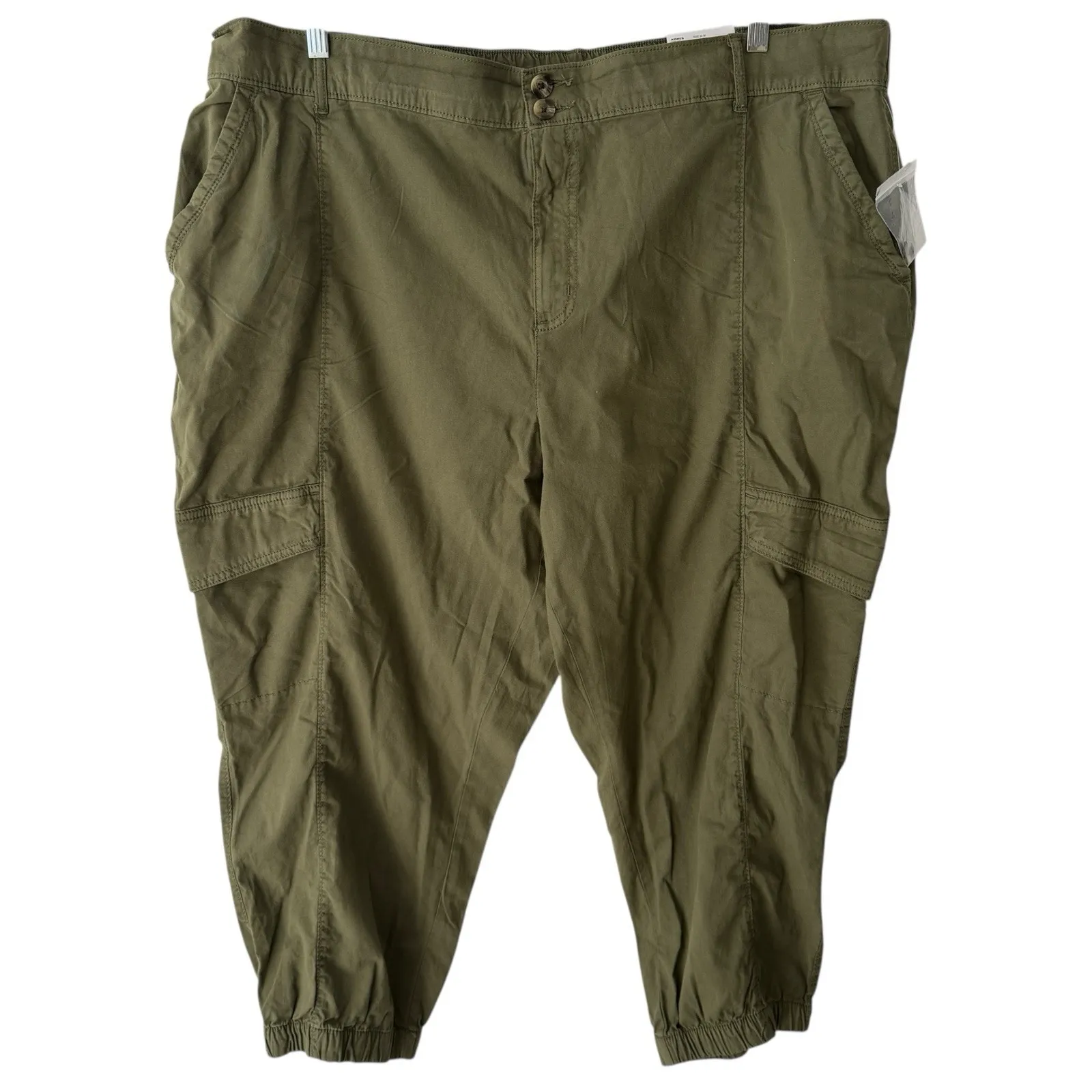 Sonoma Goods for Life‎ Capri Pants 24W Plus Utility Green Stretch Pull On Women - Image 3