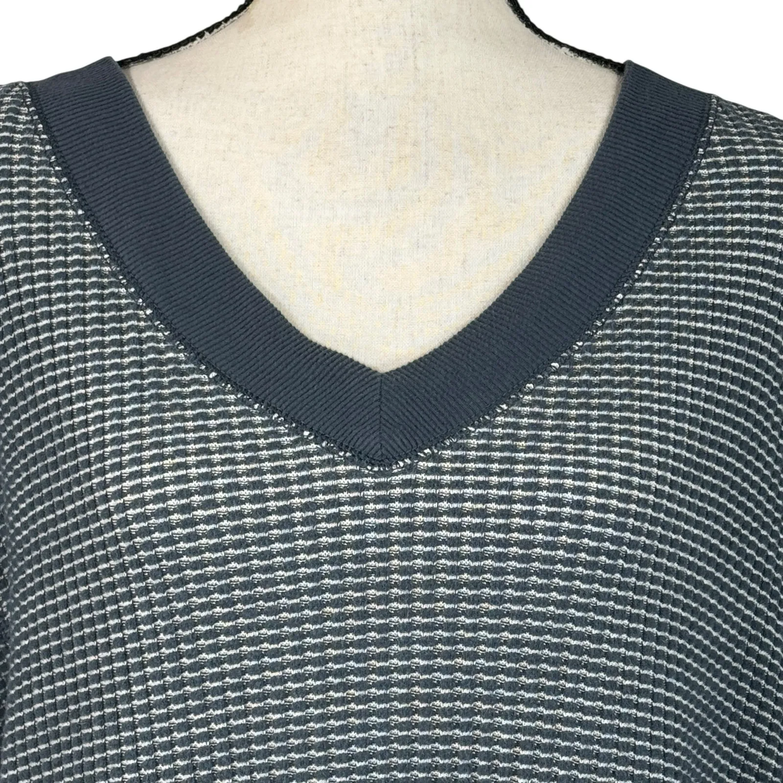 American Eagle Small Big Hug Sweater Waffle Knit V-Neck Oversized Long Sleeves - Image 2