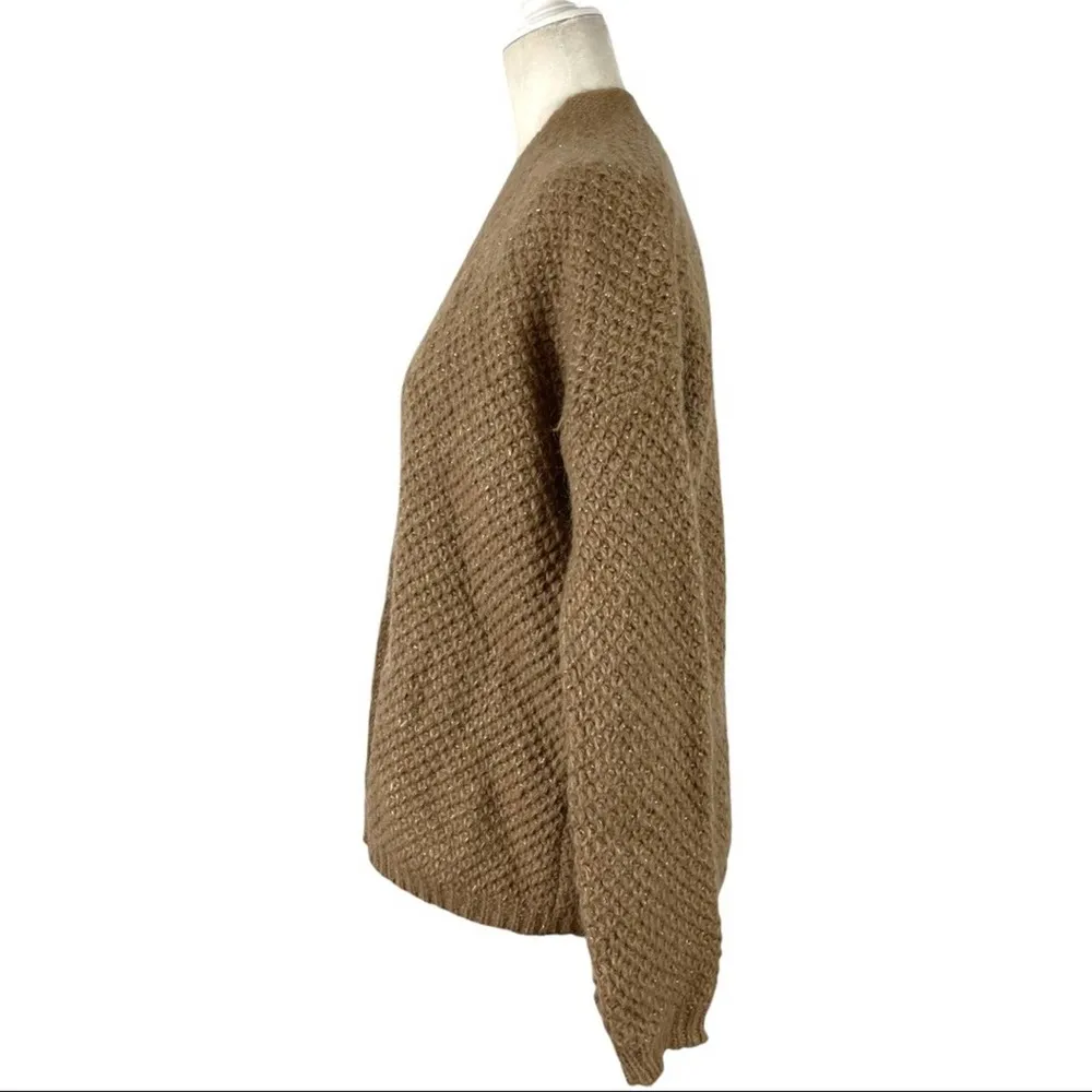 Anthropologie Lineamaglia Open Front Mohair Wool Blend Cardigan Sweater Italy S - Image 13