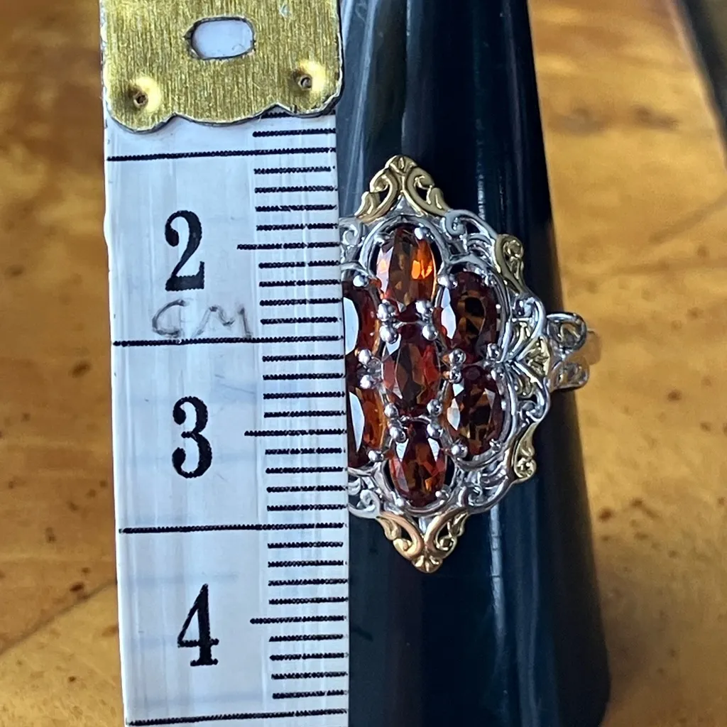 Natural Cherry Citrine Sterling Silver Ring Size 8 - Image 7