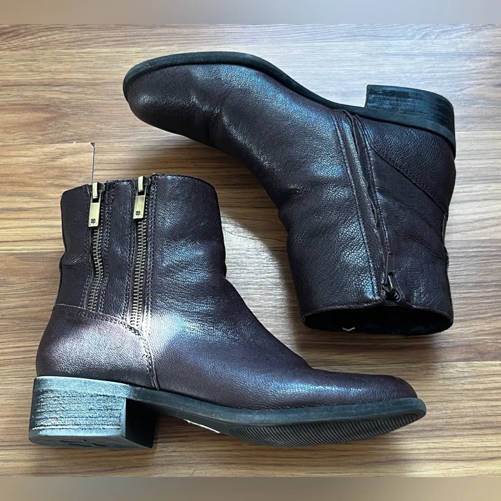 Lucky Brand ankle booties Upper Leather Side Zipper Dark Brown Size 7 - Image 2